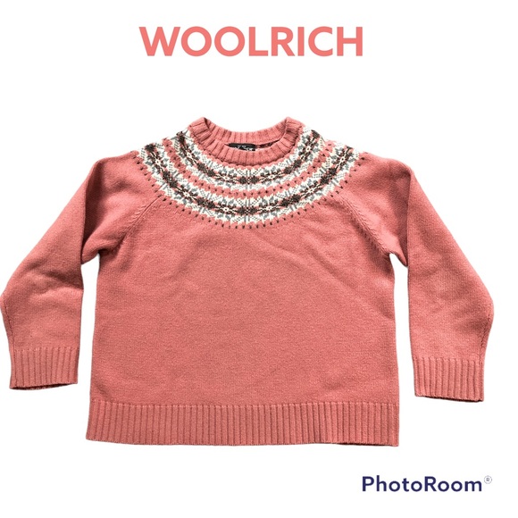 Woolrich Sweaters - WOOLRICH Vintage 100% Lambswool Fair Isle Crew Neck Sweater Sz Large Petite.
